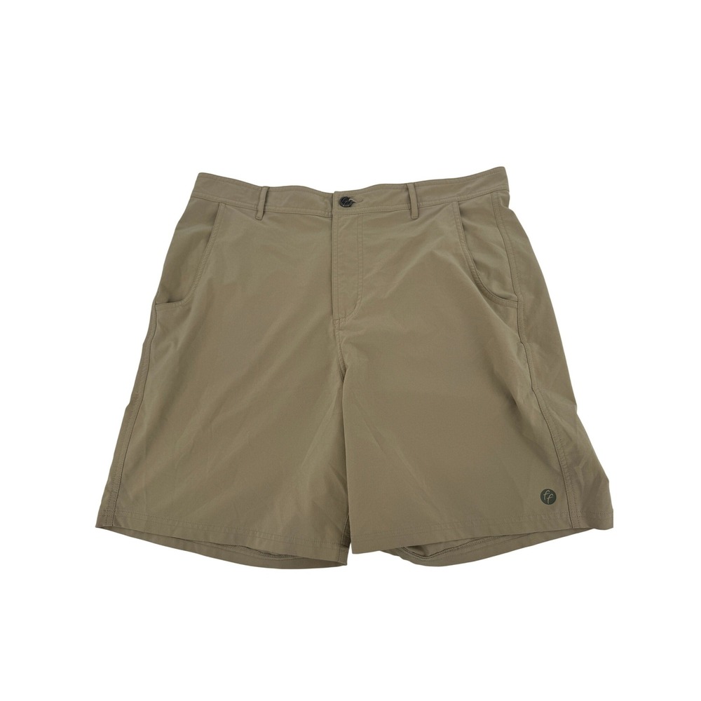 Free‎ Fly Performance Shorts Mens 36 Khaki Stretch Quick Dry Hiking Fishing 7in